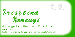 krisztina namenyi business card